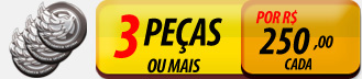 1 Peça - Por R$ 350,00 3 Peças ou mais - Por R$ 250,00